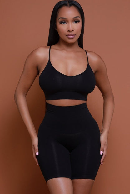 Seamless Sculpt High Waist Above The Knee Short - Black No.101 - BetterAlt